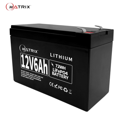 μπαταρία LiFEPO4 σιδήρου λίθιου 12V 6Ah
