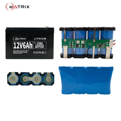 μπαταρία LiFEPO4 σιδήρου λίθιου 12V 6Ah