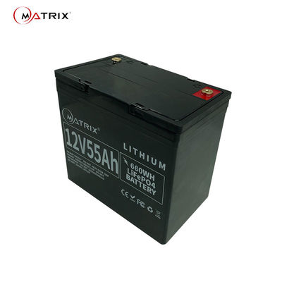 δέκα ετών διάρκεια ζωής μπαταριών ηλιακής ενέργειας 12V 55Ah LiFePO4